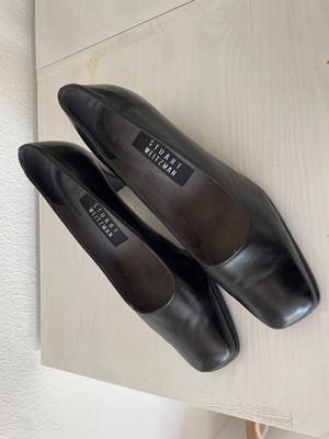 Damen-Pumps von Stuart Weitzmann, Gr. 38,5, Glattleder, schwarz, getragen