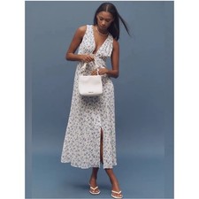 Reformation Ceara V-Neck Midi Dress in Daisy Meadow 10