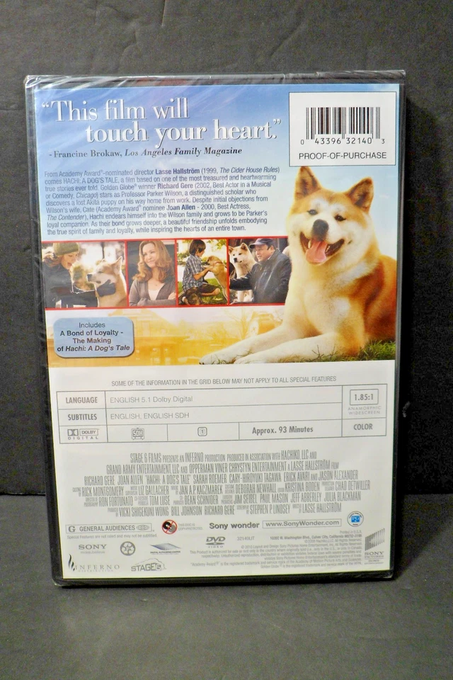 Hachi: A Dog's Tale (DVD 2009 Widescreen) Richard Gere, Joan Allen - BRAND NEW - Image 4 of 4