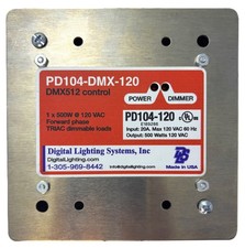 PD104-DMX-120: 1x500W @ 120V DMX Dimmer Module (mount in 2-gang box) Made in USA