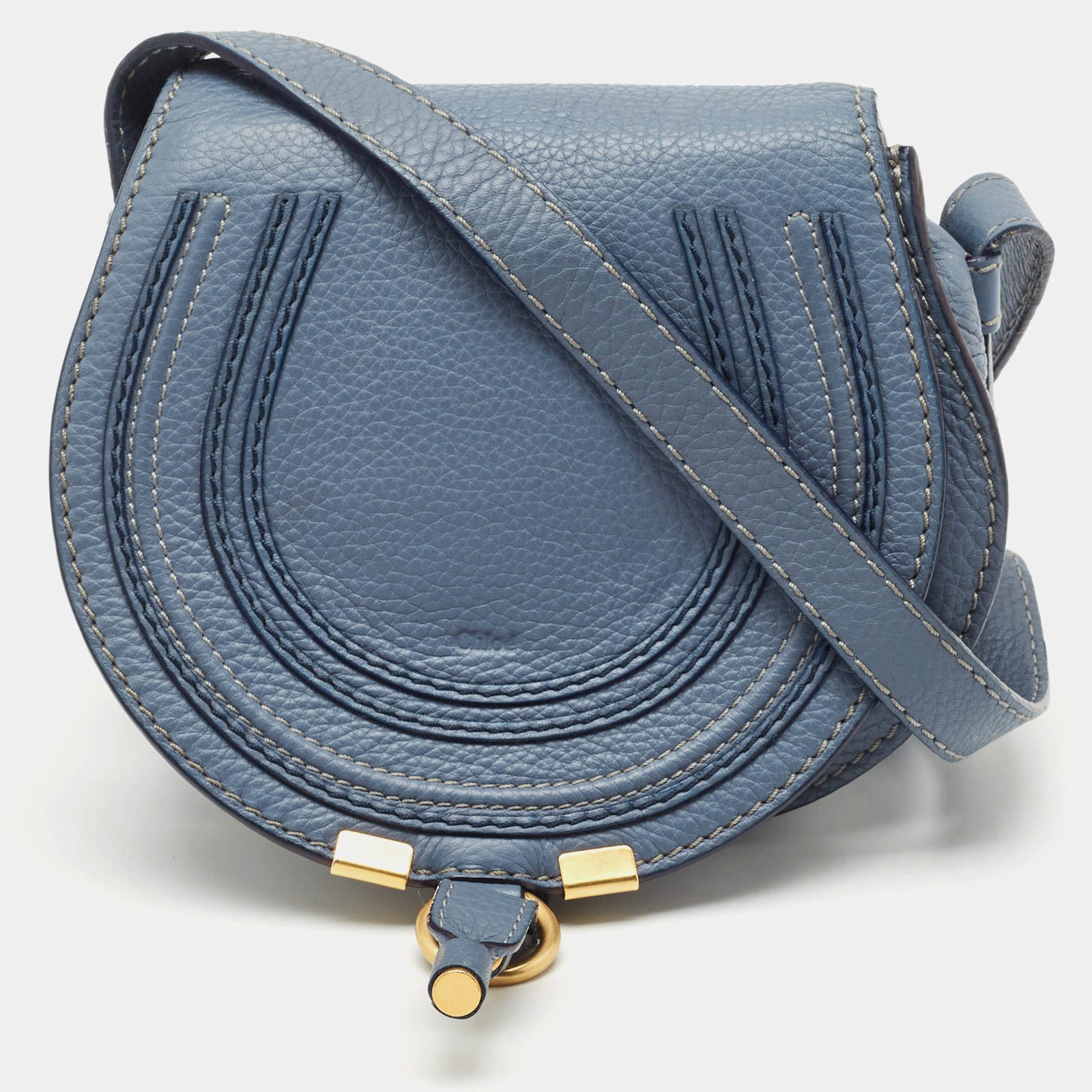 Chloe Marcie Blue Leather Mini Crossbody Bag