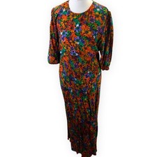 Kachel Anthropologie Maxi Dress UK 12 Smock Floral Black Multi