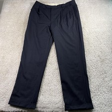 Brooks Brothers Pants Mens 38x32 Blue Wool Pleated Cuffed Dress Slacks Madison
