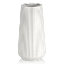 White Ceramic Vase, GUKJOB Flower for Flowers, Decorative Pampas Grass, Small