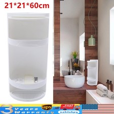 Corner Shelf 360  Rotating Triangle Rack Bathroom Storage Holder Organizer White
