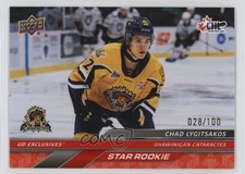 2024-25 Upper Deck CHL Star Rookies Exclusives 28/100 Chad Lygitsakos #381 1s4n