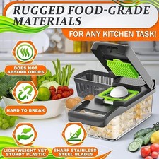 16 Piece Vegetable Cutter Food Chopper Onion Dicer Kitchen Slicer with Container