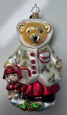 Christopher Radko Muffy Vanderbear  ALL SPRUCED UP Holly Ornament 3010311