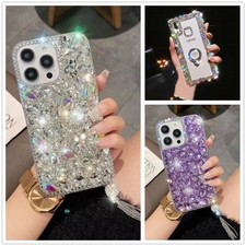 Women Shockproof 3D Bling Diamond Rhinestone Hard Back Girl Case For Cell Phones