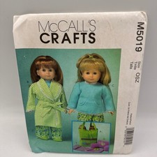 McCall's M5019 Sewing Pattern 18" Doll Clothes Accessories OSZ Multi 29 Pieces