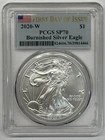 2020 W Burnished Silver Eagle PCGS SP70 First Day Of Issue