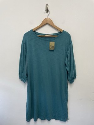 Peruvian Connection Madison Kleid Gr. S Bermuda Grün Puffärmel Relaxed Fit