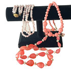 3 Vtg Beaded Necklaces Multi Pink & Length 1 Double Strand ESTATE FIND  # 287 — photo 1