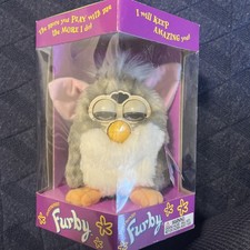 Vtg 1998 Furby Tiger Electronics 70-800 Gray White Stripped Church Mouse NEW