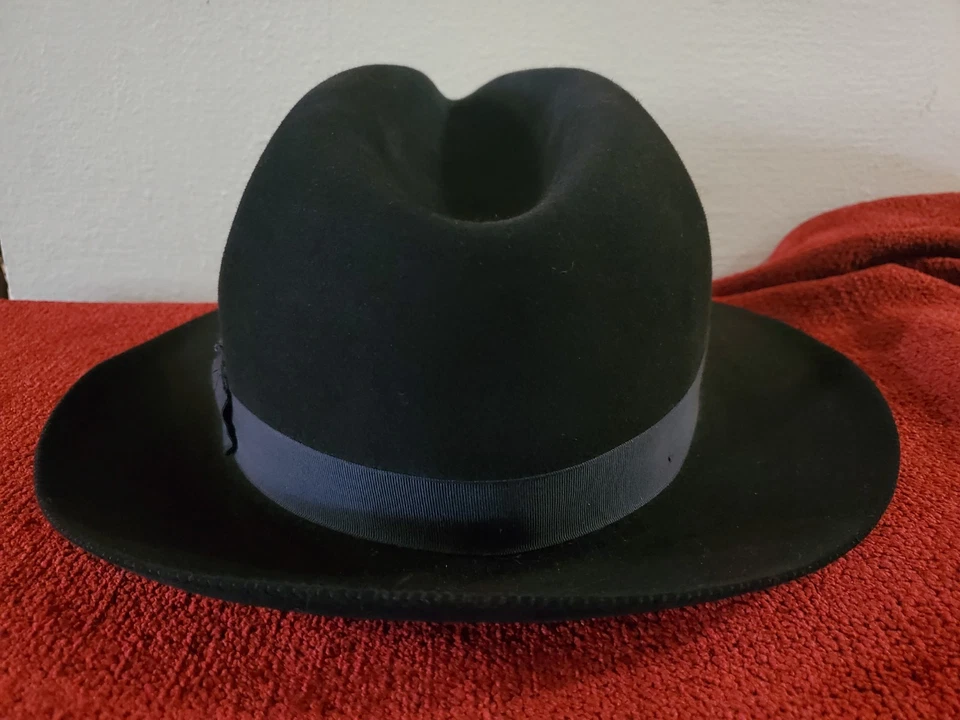 De colección BORSALINO Imperiale COMO II Talla 7 1/2 Ala Ancha Negro ¡Raro!! Foto 2 de 4