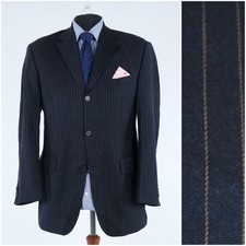 Striped Blazer 42R UK Size ATELIER TORINO Grey Di Delfino Wool Sport Coat Jacket