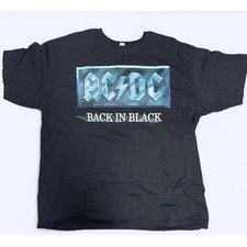 AC/DC Back in Black 1996 Vintage Band T-Shirt Anvil Tag Single Stitch Rock Tee L