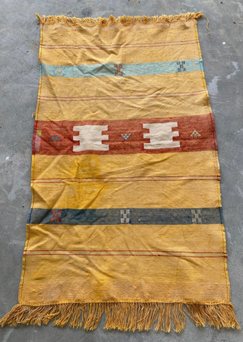 Vintage Traditional Handmade Beautiful Turkish Kilim Floor Rug Carpet 92x58 cm