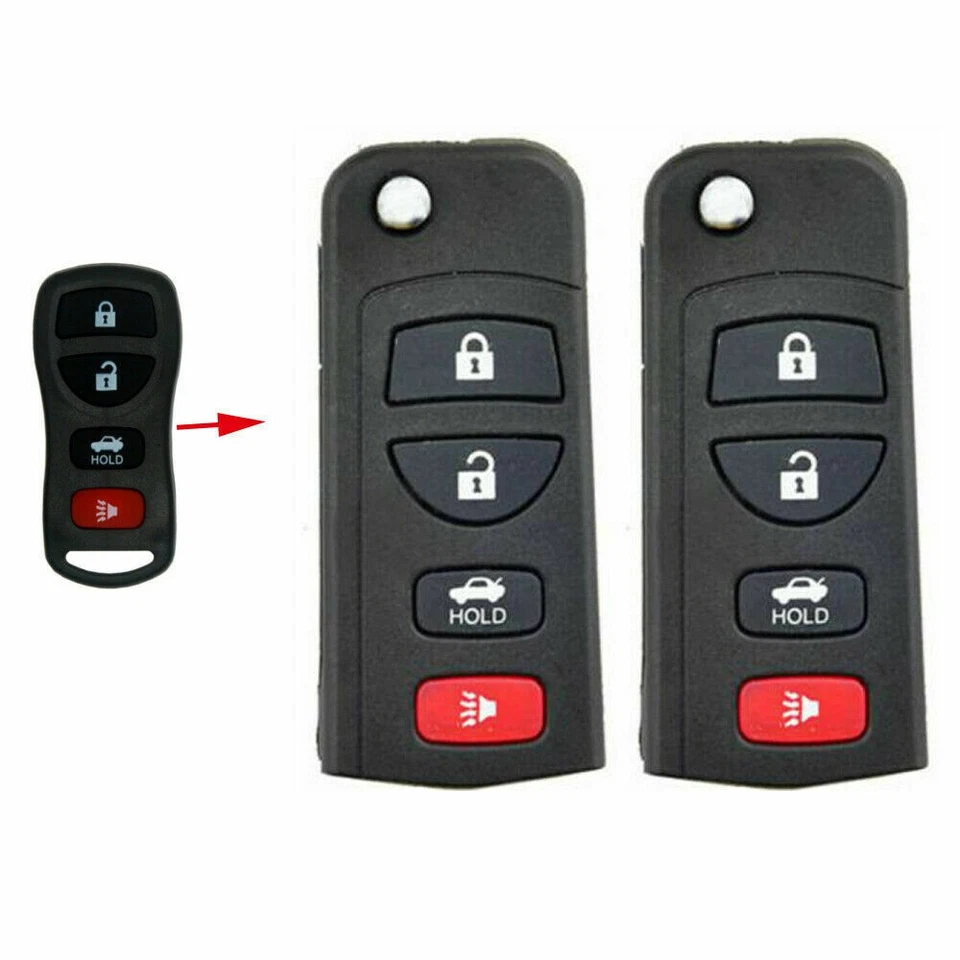 Carcasa de llave remota abatible de 10 piezas apta para Infiniti Nissan Máxima I I35 FX35 FX45 4Bts Foto 2 de 4