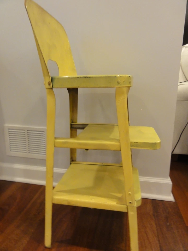 Vintage Original Metal Two Step Stool Chair Pullout Footrest  50’s  34.25 Inches - Image 4 of 4