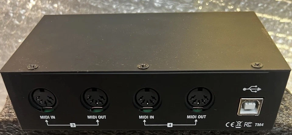 TIE 4i4o MIDI Interface 4x4 USB - Plug&Play Windows Mac + Merger + Thru Box - Bild 2 von 2