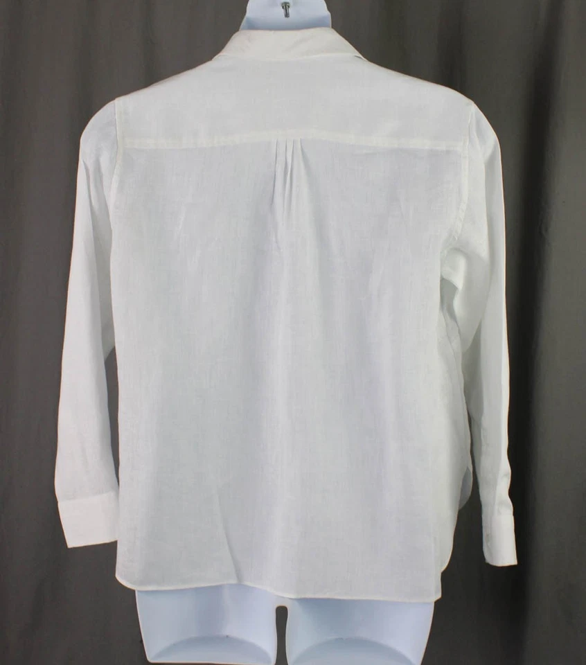 Top para mujer Bella Tu For Gorsuch blanco lino lentejuelas cuentas abotonadas XXL Foto 2 de 4