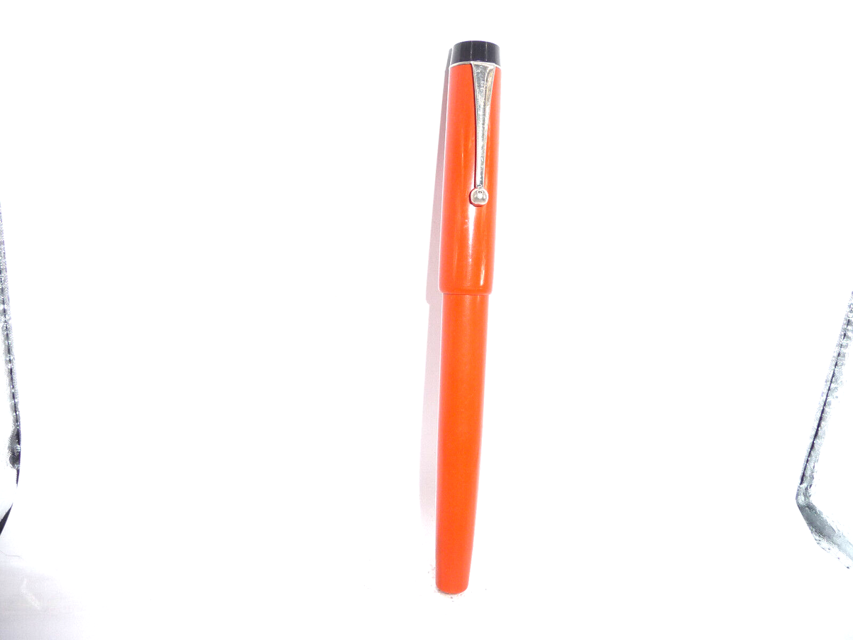 Parker Vintage Big Red Ball Pen Orange (Big Red Clip)--used