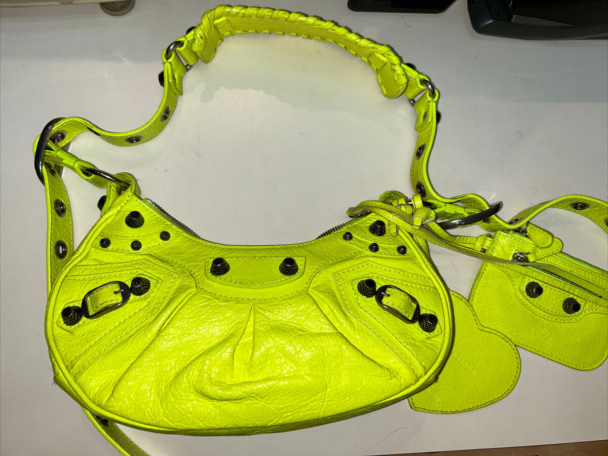 Balenciaga Le Cagole XS Neon Yellow Leather Shoulder Bag | eBay Balenciaga Le Cagole XS Neon Yellow Leather Shoulder Bag | eBay