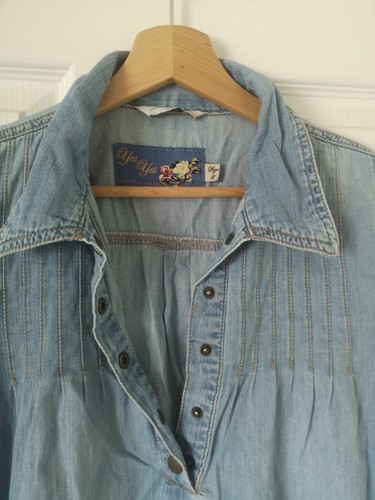 New Look Yes Yes blue Tunic Dress Size S Age 8 jeans denim - Picture 3 of 13