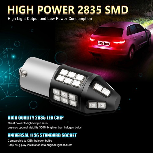 1156 Red LED Strobe Flashing 5-Times Brake Light Bulbs For Volkswagen Glof Jetta - 第 2/12 張圖片