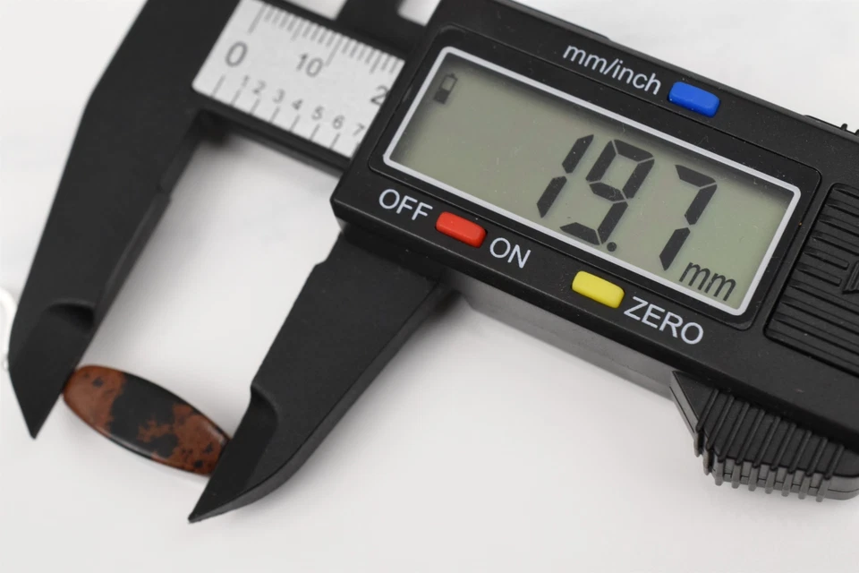 Impresionantes aretes colgantes largos de obsidiana natural de caoba de ley de 2,8 g Foto 4 de 4