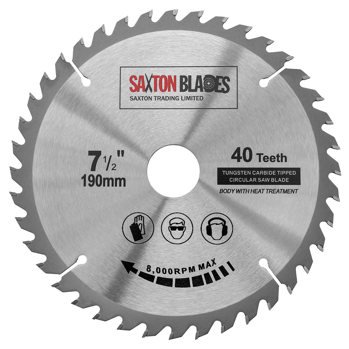 Saxton TCT Circular Wood Saw Blade 190mm x 40T for Bosch Makita Dewalt Mitre