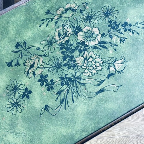 Vintage Lavada TV Tray With Stan Floral Design Avocado Green Portable Table Tray - Picture 12 of 20
