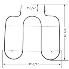 W10308476 Range Oven Broil Unit Heating Element for Whirlpool Kenmore W10856603