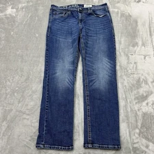 T.K. Axel Jeans Mens 34x32 Blue Athletic Stretch Dark Wash Denim Pockets Work