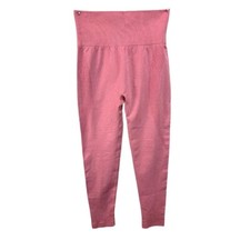 Small Women's Unbranded New Pink Heathered High Waist Yoga Pants Crop Leggings