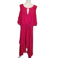 NWT Lane Bryant Size 28 Asymmetrical Hem Shark Bite Criss Cross Back Dress