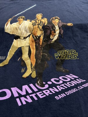 COMIC CON Star Wars Graphic T-Shirt Blue XL 2007 | eBay