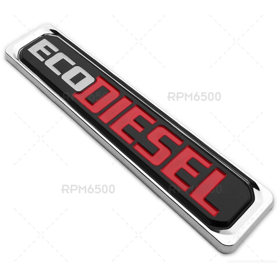 SET 2 DODGE RAM 1500 Chrome "Eco Diesel" Nameplate Front Fender Badge Emblem - Image 3 of 4