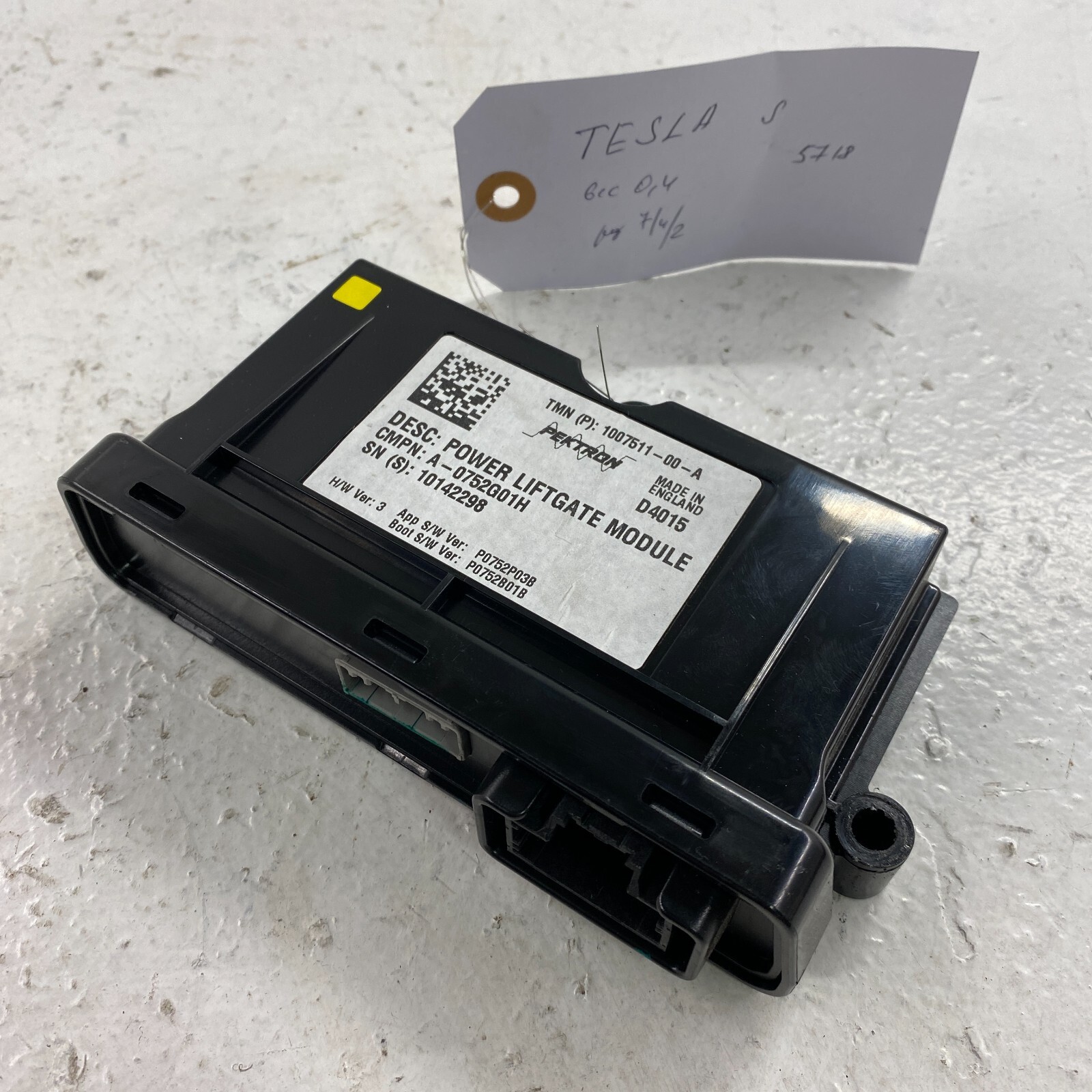 2012 - 2016 Tesla Model S POWER LIFTGATE CONTROL MODULE