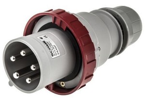 Rs Pro Ip67 Red Cable Mount 3p N E Industrial Power Plug Rated At 63a 346 A Ebay