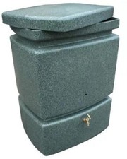 525 Litre Mini Pillar Marble Effect Rainwater Tank in Green Marble