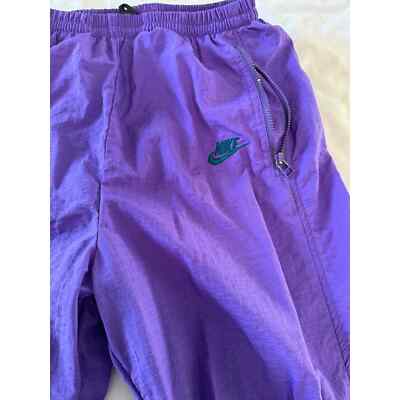 Vintage 80s Nike Purple and Green Windbreaker Track Pants Women