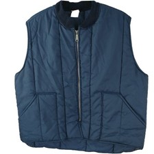 Vintage Sno King Quilted Winter Zip Up Vest Size Xl Usa Blue