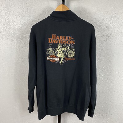 Harley-Davidson Black Jacket Men's XL Alton Illinois Full Zip