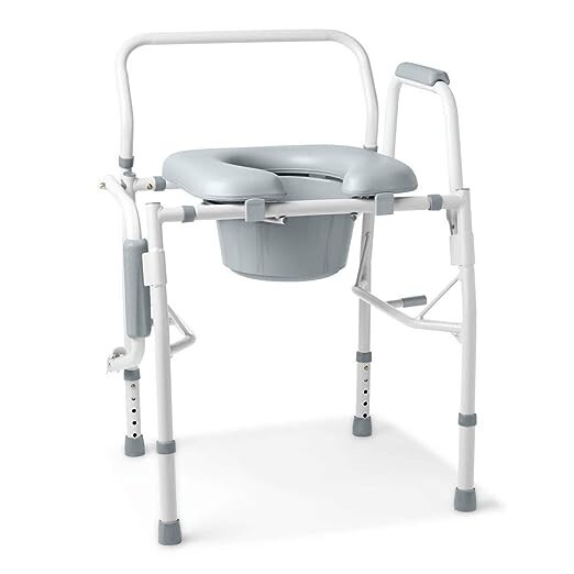 Bedside Commode Medline Guardian Drop Arm Commode Seat w/ Padded Seat