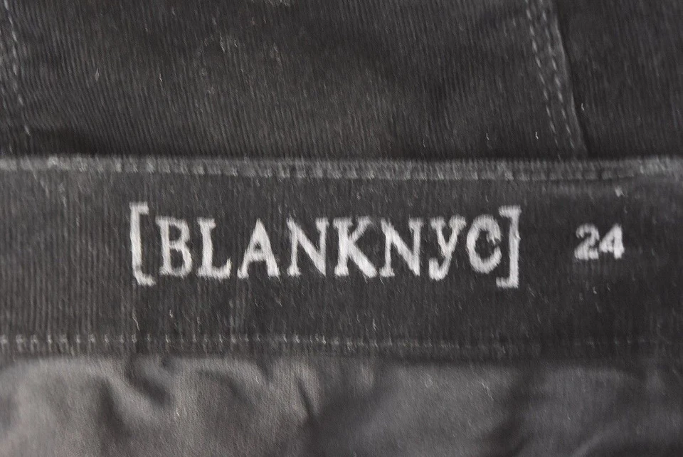 Blank NYC Womens Skirt Size 24 Black Corduroy Pencil Knee Length Cotton - Image 4 of 4