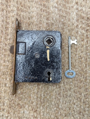 Antique Interior Mortise Lock Door Hardware #250 With Key - Picture 6 of 10