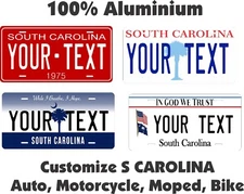South Carolina Custom Personalized Car Motorcycle Bike Bicycle License plate Tag