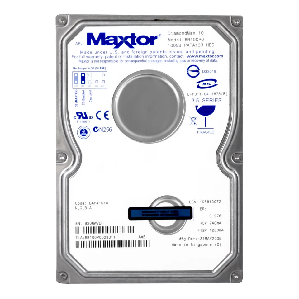 Hard Drive Maxtor Diamondmax 10 6B100P0 100GB 7.2K 8MB Ata 3.5'' - Image 3 of 3